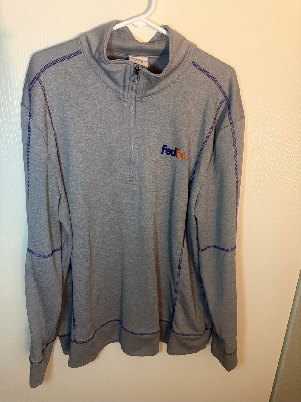 FedEx Gray Hoodie with Logo Tag